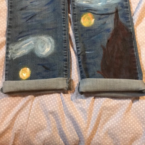 HAND PAINTED Starry Night Jeans - Picture 7 of 7